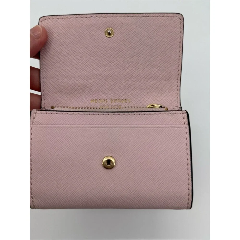 Henri Bendel Leather Pink ID Wallet Key Ring Cardholder *Retired* Dust Bag